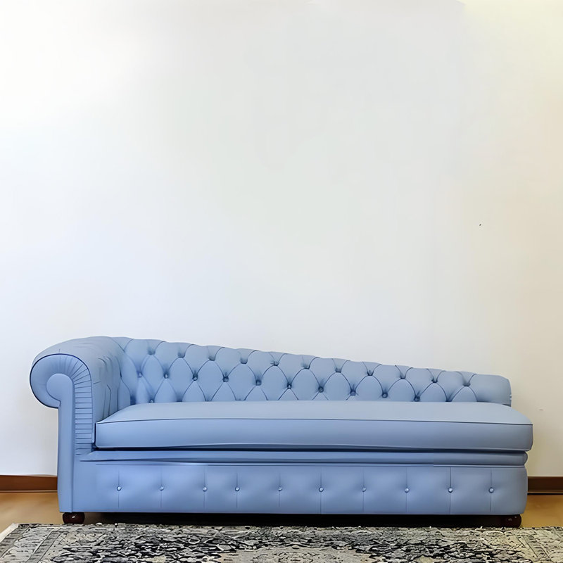Chaise longue de loisir Neoclassical Home, Bleu clair, Orienté à gauche (vu de face), Brun-roux