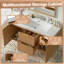 Meuble-lavabo simple 47,24 pouces avec comptoir en bois massif, armoire en MDF, portes à fermeture en douceur, tiroirs divisés, meuble-lavabo mural moderne