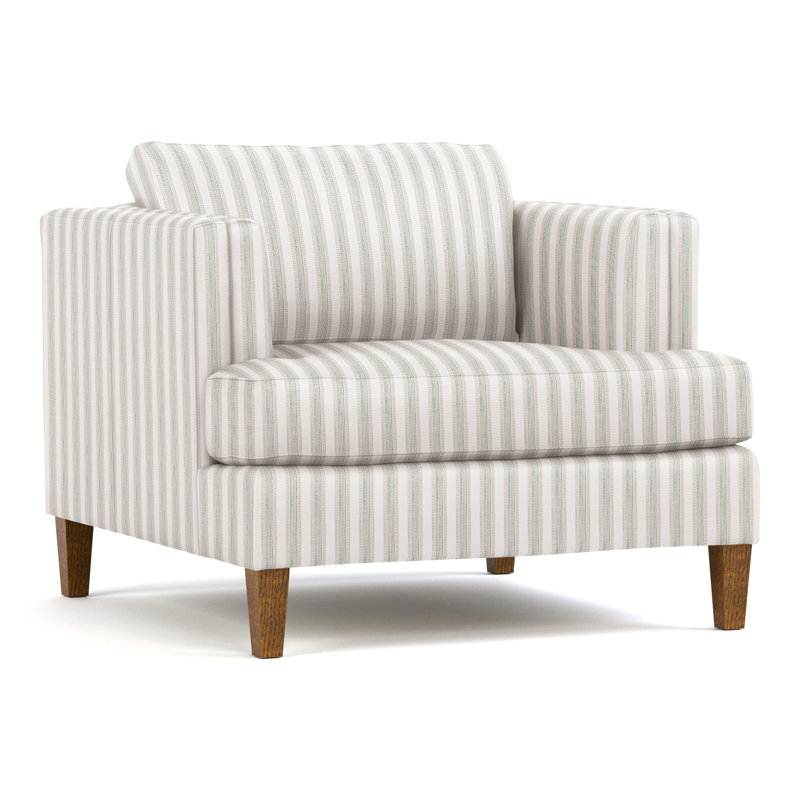 Fauteuil tuxedo avec accoudoirs Surrey Hills, Perigold ‑ cendre à rayures Piccadilly