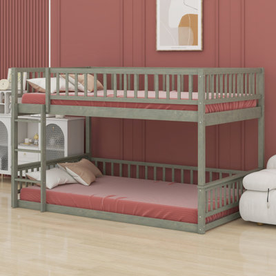 Bunk Bed With Ladder And Guardrails