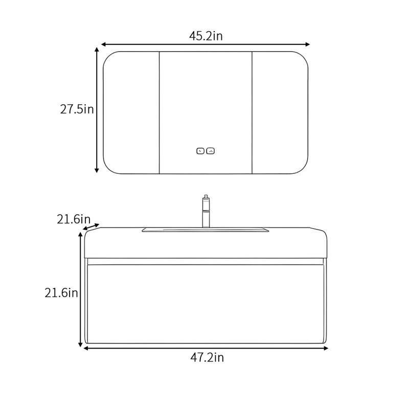 Minimalist style bathroom cabinet