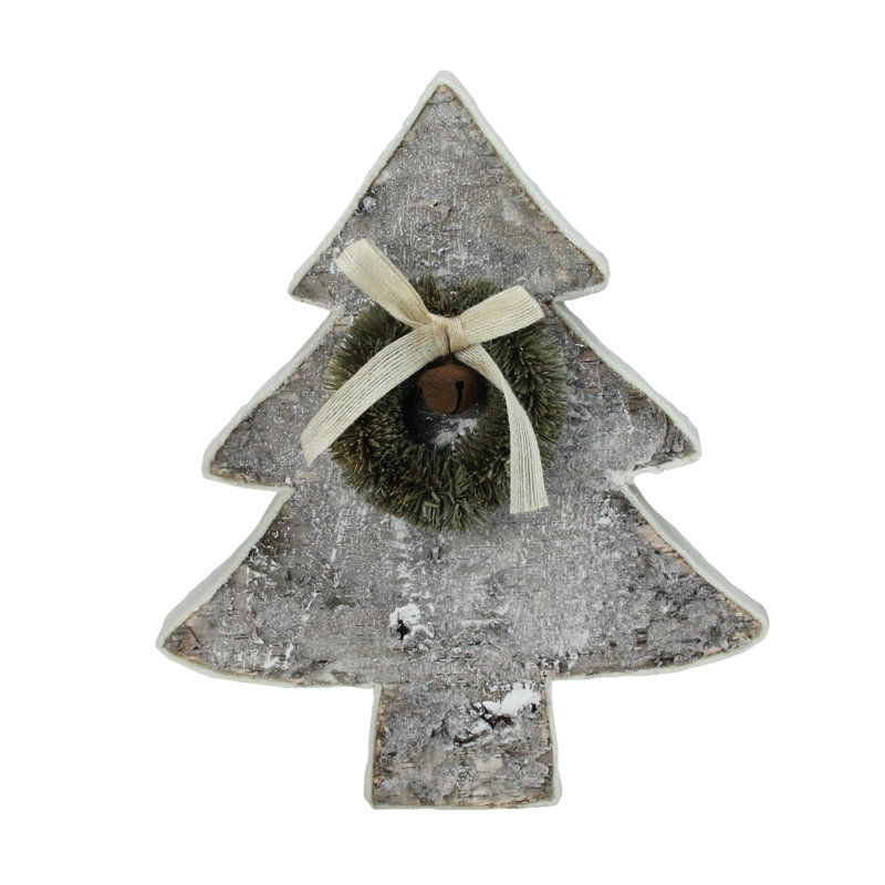 Arbre de Noël 12 po blanc et vert avec couronne