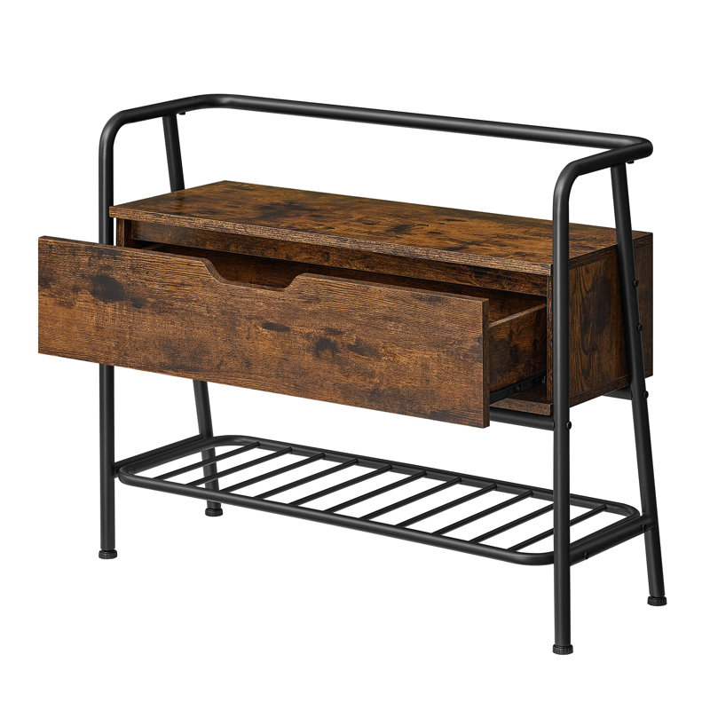 Banc à chaussures avec tiroir organisateur, H 25 po x l 31,5 po x P 11,8 po