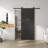 JUBEST 36inx84in. Fully Assembled Laminated Black MDF Sliding Barn Door With Hardware Kit