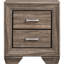 Table de chevet 2 tiroirs au fini taupe délavé, forme rectangulaire, structure, double tiroir pour les essentiels de chambre à coucher, 23,5 po de largeur et 16,5 po de profondeur avec couleur, fabrication, grande capacité, 27 po de hauteur