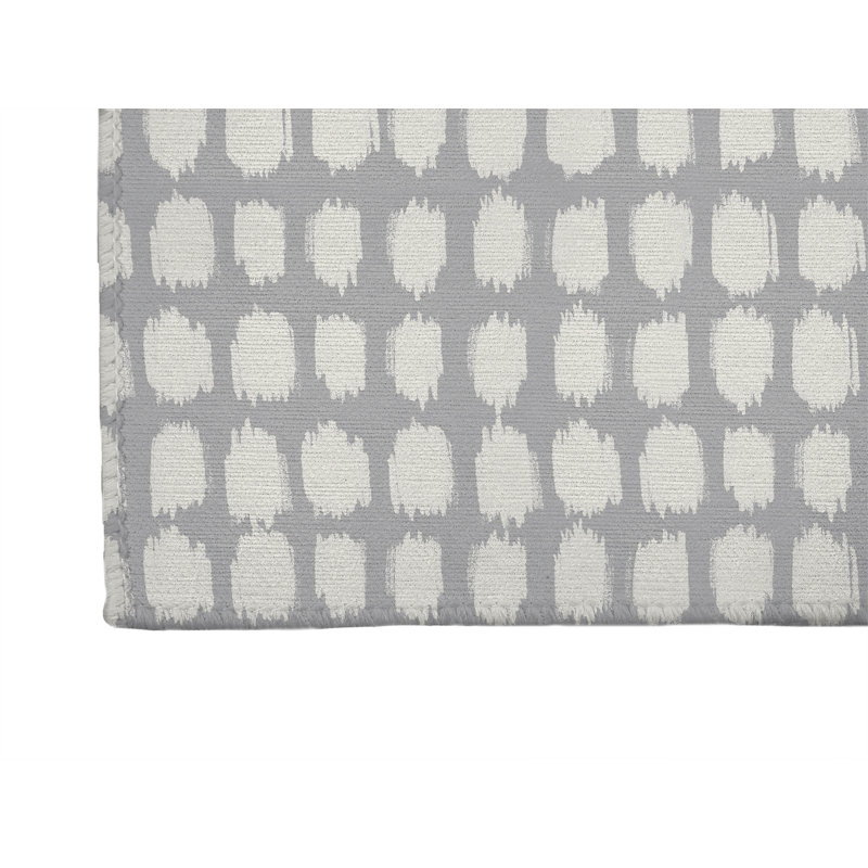 Spotted Low Profile Kitchen Mat, Grey, Rectangle 5' x 3'