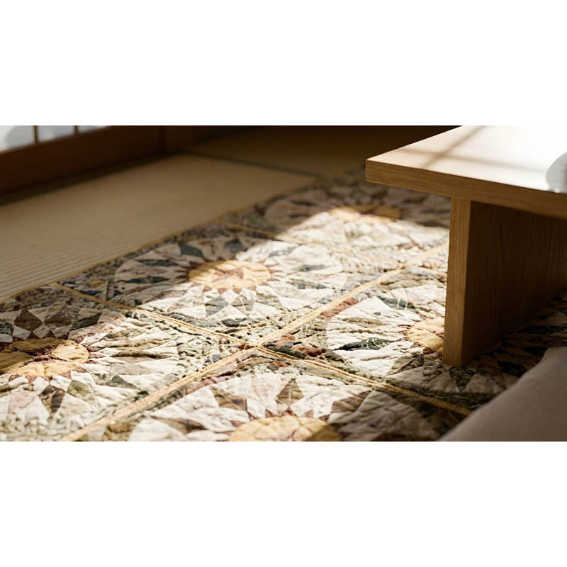 Antique Quilt America Geometric Flat Weave Rug