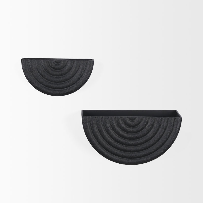 Ensemble de 2 pots à fleurs suspendus Chopra, Noir