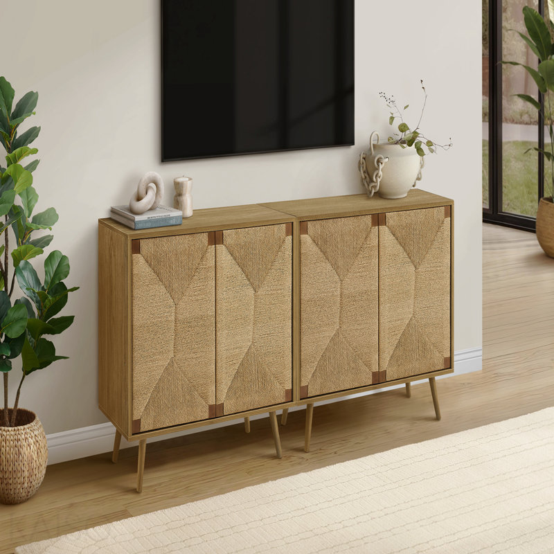 Rangement décoratif en noyer clair 36 po Mid-Century
