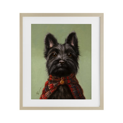 The Scot Scottish Terrier Framed Print Under Glass, design by Lucia Heffernan