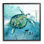 «Sea Tortoise and Fish over Blue Nautical Ocean Map» par Carol Robinson - peinture sur toile