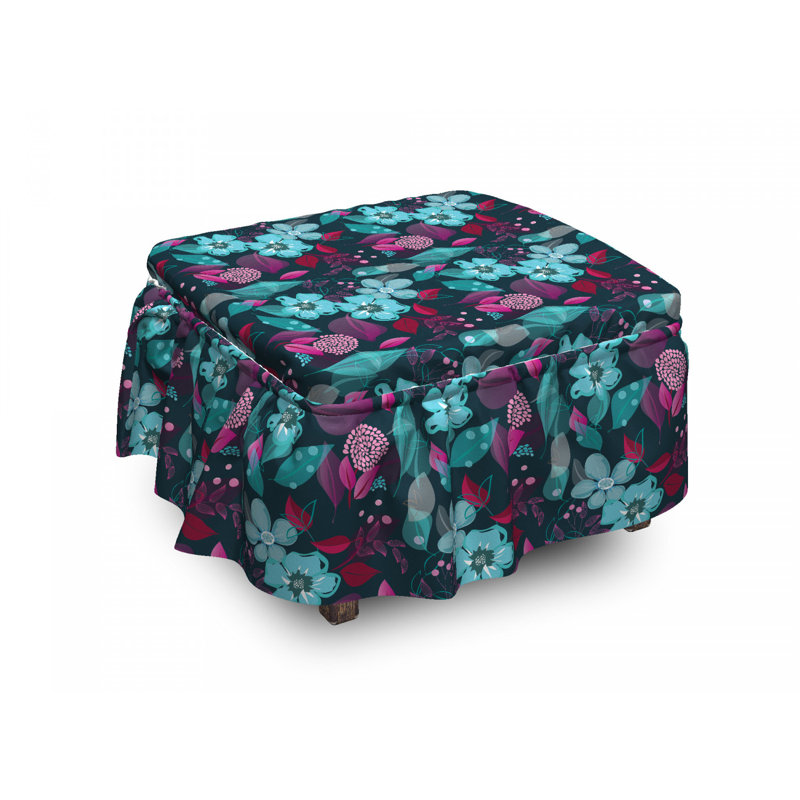 Housse pour repose-pieds fleurs de jardin imaginaire