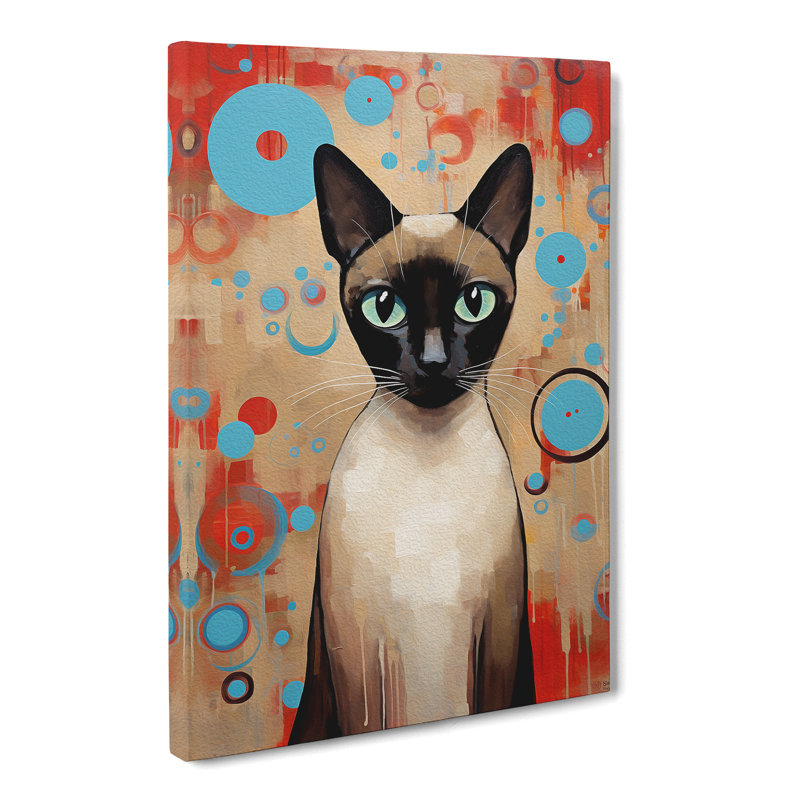 Siamese Cat Modern No.2 - Wrapped Canvas, 60cm H x 40cm W x 3cm D