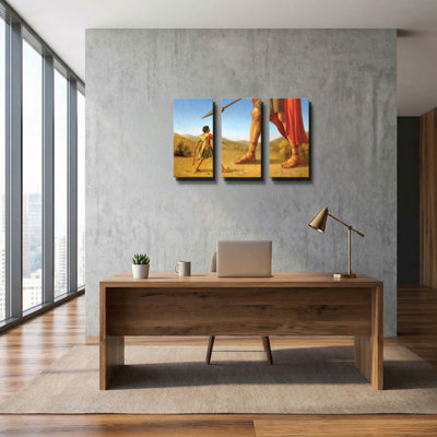 'David And Goliath' By Dan Craig Triptych Wall Art, 36" x 24"