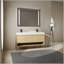 Ensemble de meuble-lavabo 60 po avec lavabo simple en résine, ensemble d'armoires de rangement modernes 4 portes, bois massif multicouche, chêne