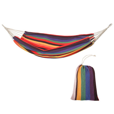 Hamac d'extérieur Duff 114 po extra large, rayures arc-en-ciel multicolores