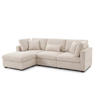 Bouley Modular L-shaped Cloud Sofa With Storage Ottoman