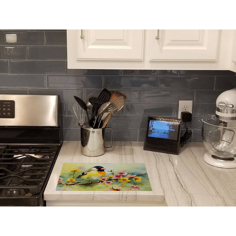 Goldfinch Glass Cutting Board