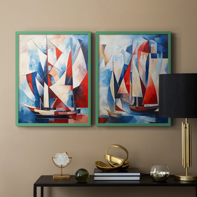 Série NAUTICAL CDIV - reproduction encadrée de qualité supérieure - prête à être accrochée - aucun clou requis - aucun clou requis
