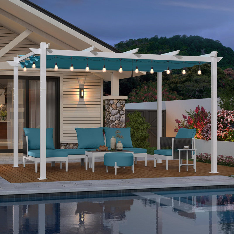 13 Ft. W x 10 Ft. D Aluminum Pergola, Blue
