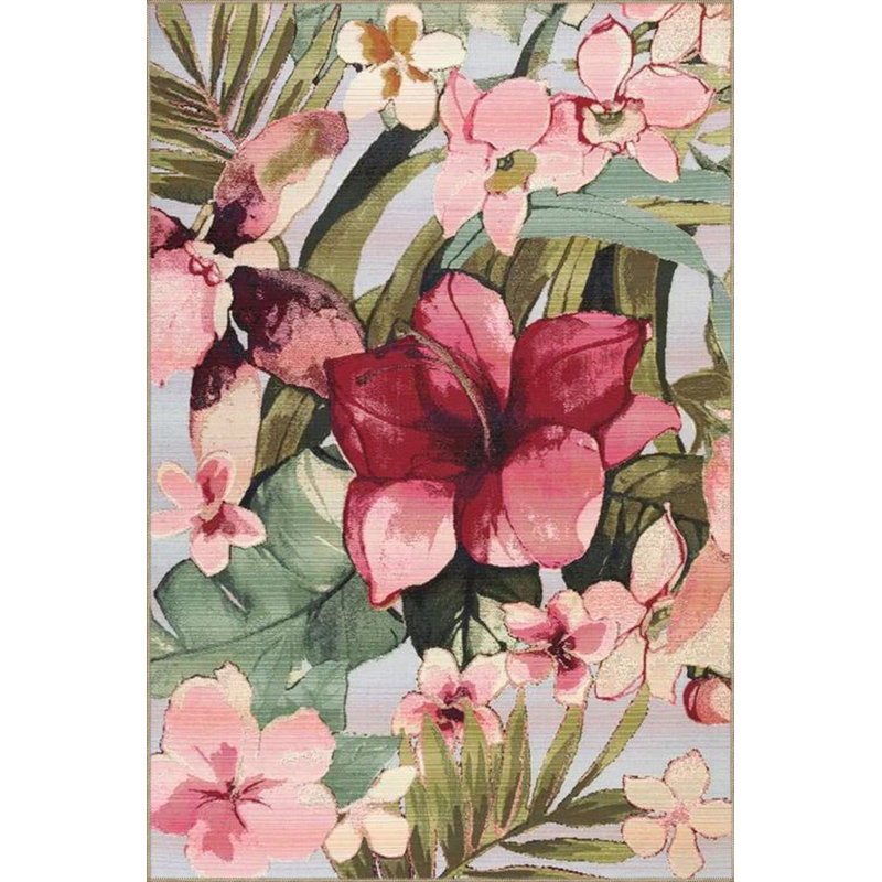 Tapis floral lavable à motif floral coloré, Tapis de couloir 3 pi 3 po x 9 pi 10 po