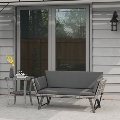 50.75'' Wicker/Rattan Outdoor Rattan Sofa