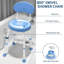 360° Swivel Shower Chair with Backrest – Height Adjustable, Non-Slip Bath Seat for Elderly, Seniors & Disabled – Compact, Sturdy Bathroom Stool for Tub or Shower – Comfortable Support – Blue