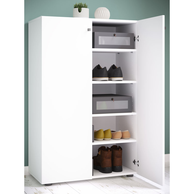 10 Pair Shoe Storage Cabinet, White