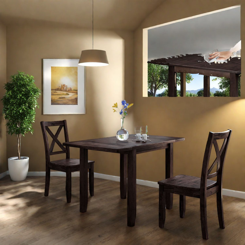 Space-saving Modern Dining Table Sets, Premium Wood Construction For Small Kitchens