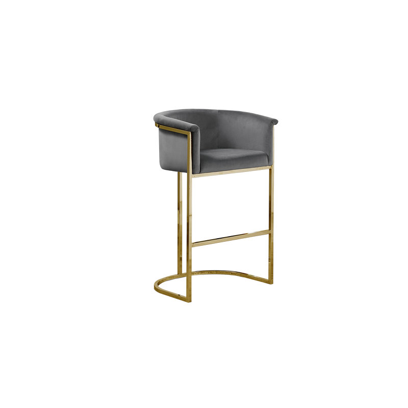 Maheer 24" Counter Stool (Single Chair), Dark Grey/Silver, Gold
