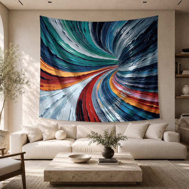 Tapisserie murale à bande électro-magnétique Sci Fi, 68 po x 80 po