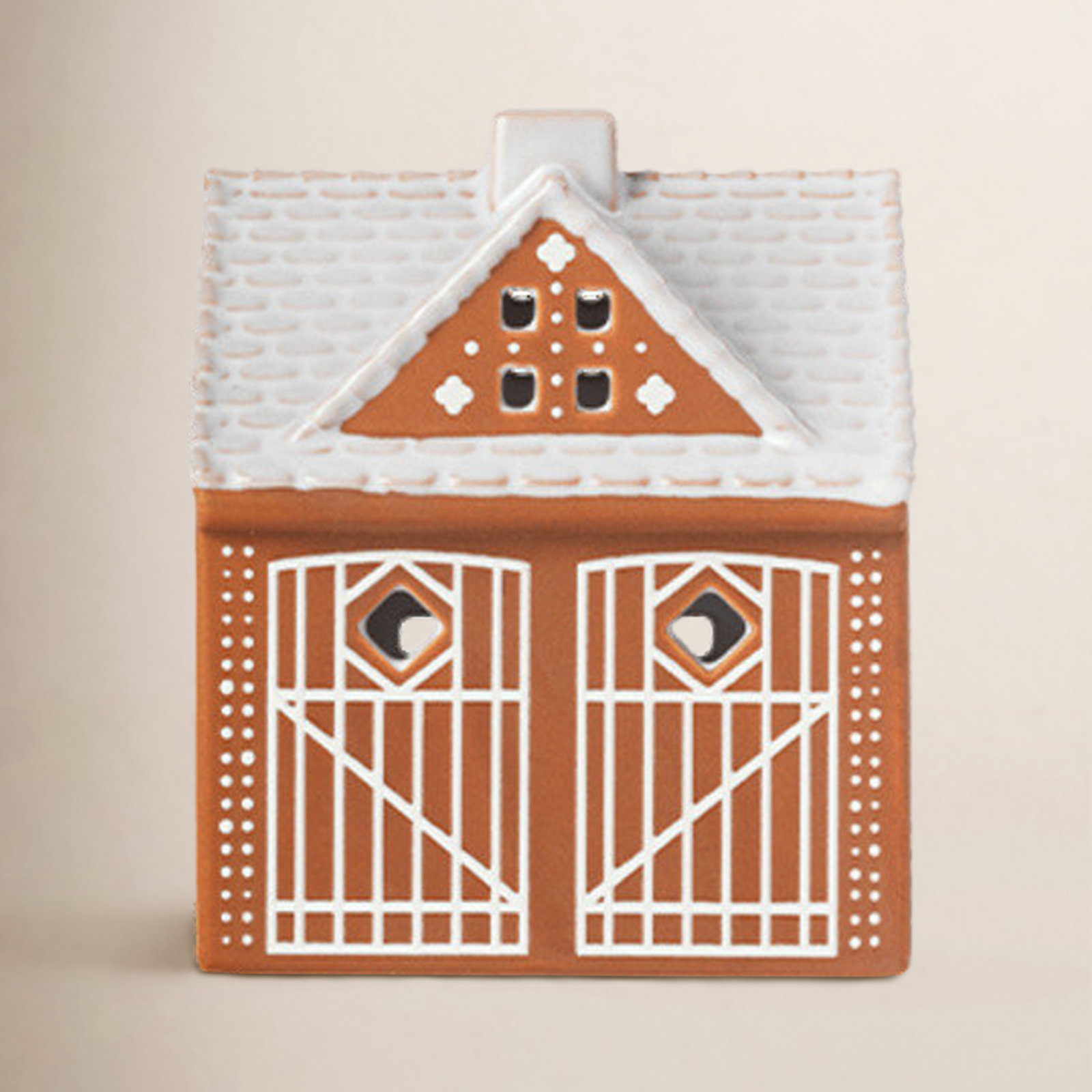 Gingerbread Lighthouse Christmas Stall H 4.5" Brown