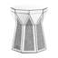 Table basse glamour avec accents de diamants broyés, table chic et haute de 23,24 pouces, moderne pour l'espace de vie