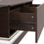 Table basse 59 po en verre et bois avec lumières DEL, 2 tiroirs