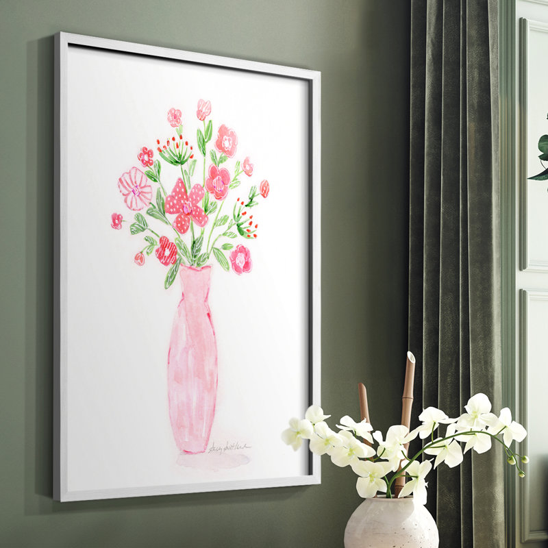 Boho Pinwheel Bouquet I, reproduction encadrée - bois massif, Blanc, H 14 po x l 11 po