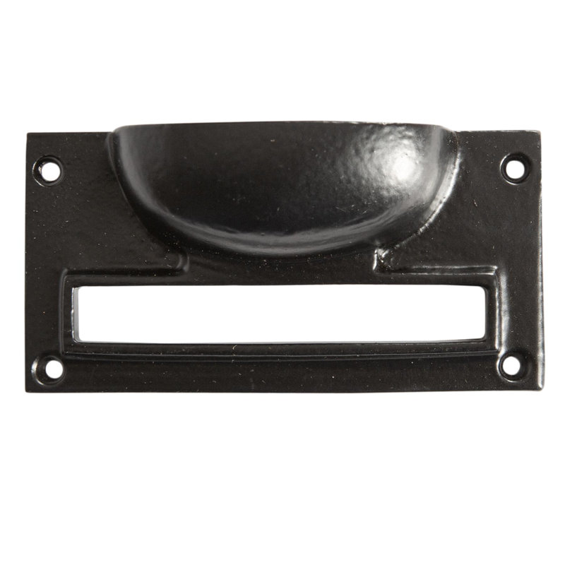 Hammer & Tongs - Filing Cabinet Cup Handle with Card Frame - W100mm x H50mm - Black