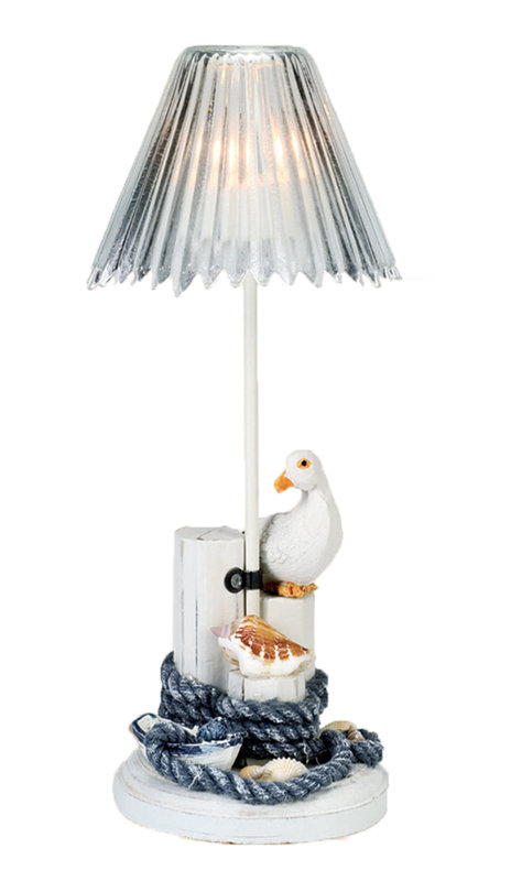 Photophore en métal pelican en bois