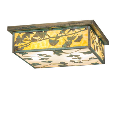 20" Square Hyde Park Ginkgo Flushmount