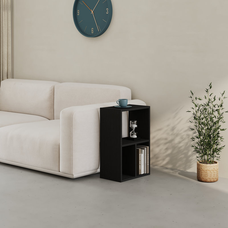 Sereta 68cm H x 44cm W Floating Bookcase, Black