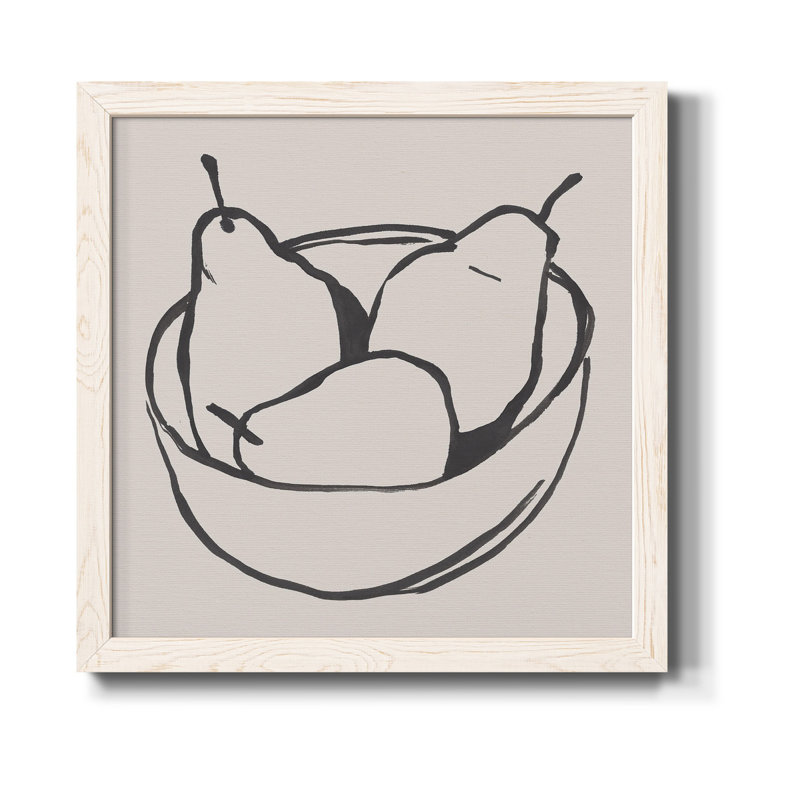 Simple Pear I - art mural encadré sur toile, H 20 po x l 20 po x P 1,5 po, Cadre blanc