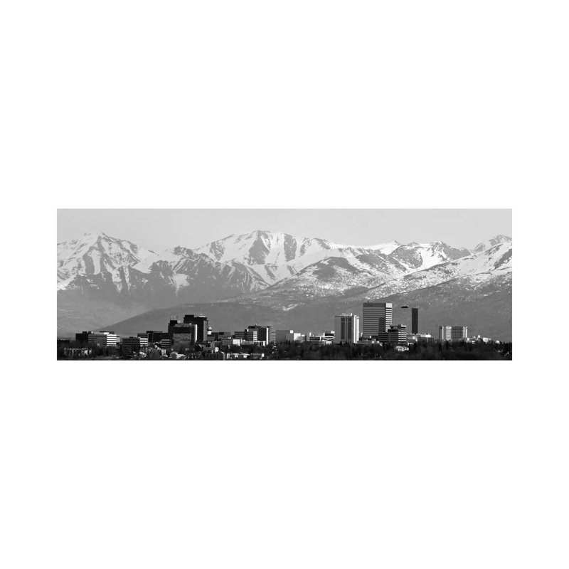 Anchorage Skyline Cityscape - Wrapped Canvas Panoramic Print, 30.48 cm H x 91.44 cm W x 3.175 cm D