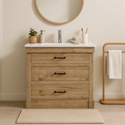 Ensemble de meuble-lavabo simple 36 po avec deux tiroirs Caso