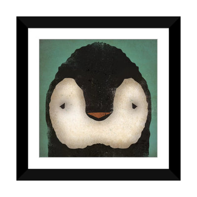 «Baby Penguin on Teal», art sur toile