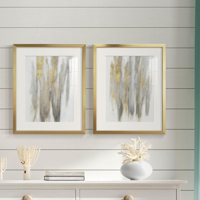 Free-Flowing I Free-Flowing I - Matted and Framed Under Glass, Set of 2, Large Living Room Wall Art