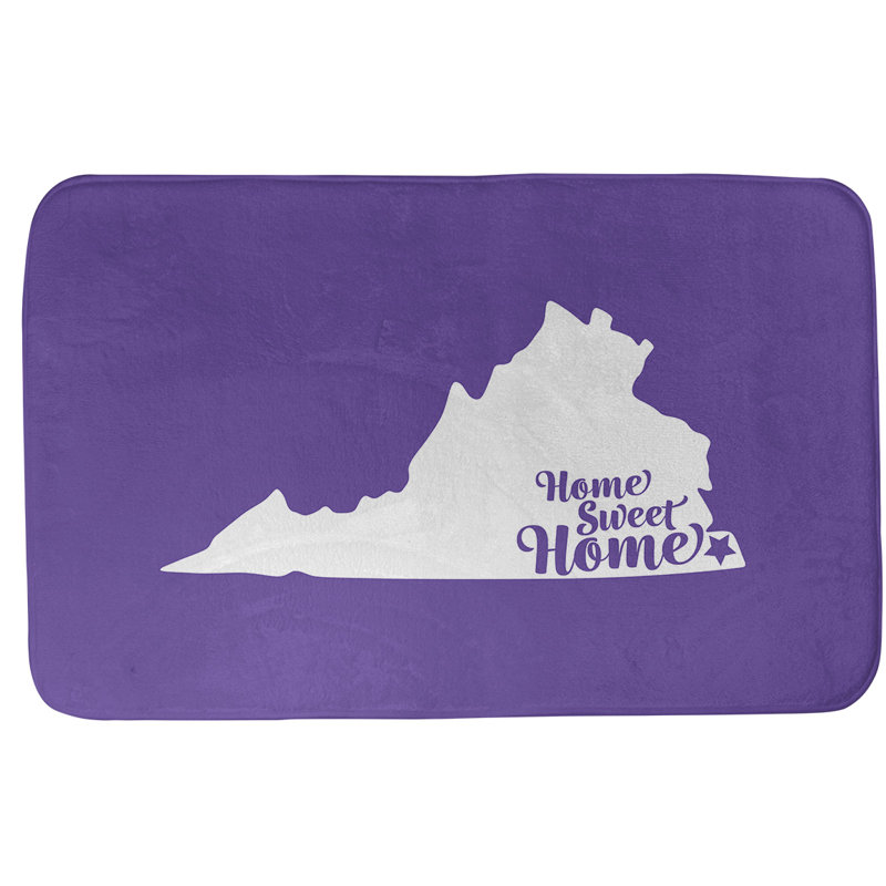 Tapis de bain antidérapant Colors, L 21 po x L 34 po, Vert, Home sweet Virginia