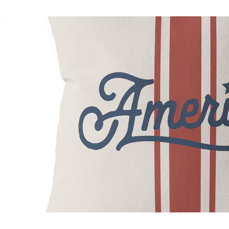 Coussin décoratif America, Carré de 20 po, Ivoire ivoire