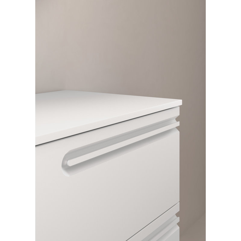 Goltz 33'' Single Bathroom Vanity with Ceramic Top, Matt White