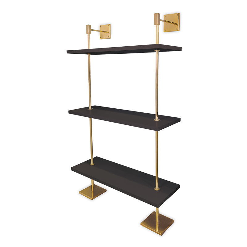 Marais Black/Gold 36" Wide Shelf, Gold, Black/Gold