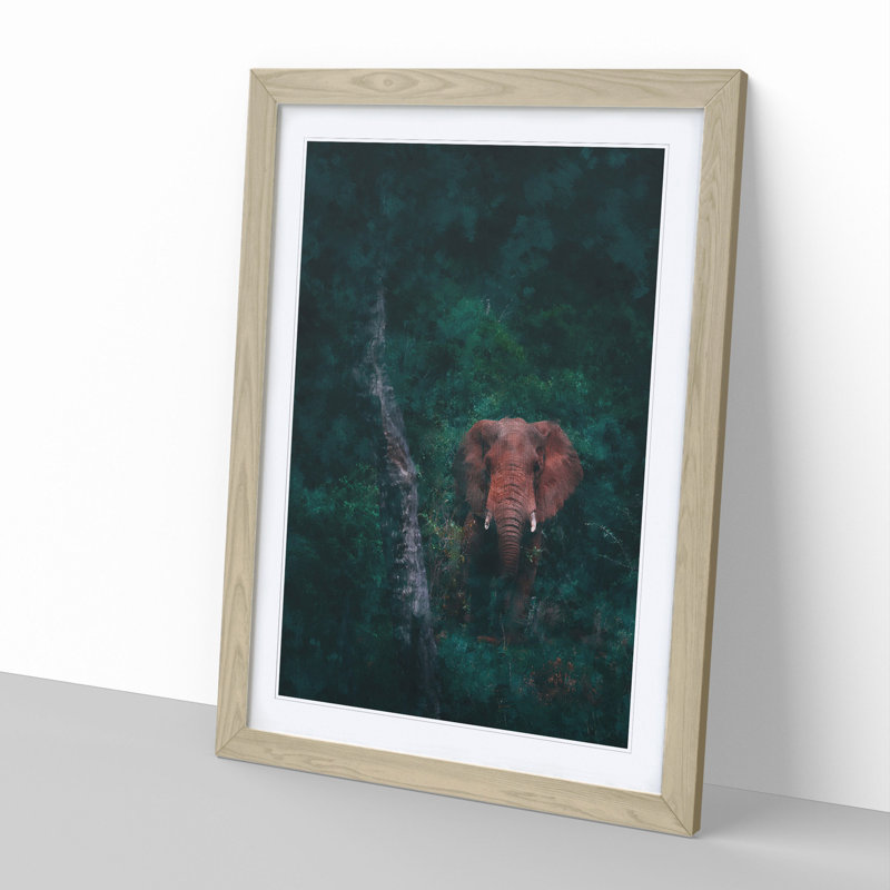 Elephant Vol.8 - Picture Frame Graphic Art, 36cm H x 27cm W x 2cm D, Oak Framed