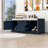 Storage Bench with 2 Drawers, 2 Cabinets and Removable Cushion for Entryway-1440841059